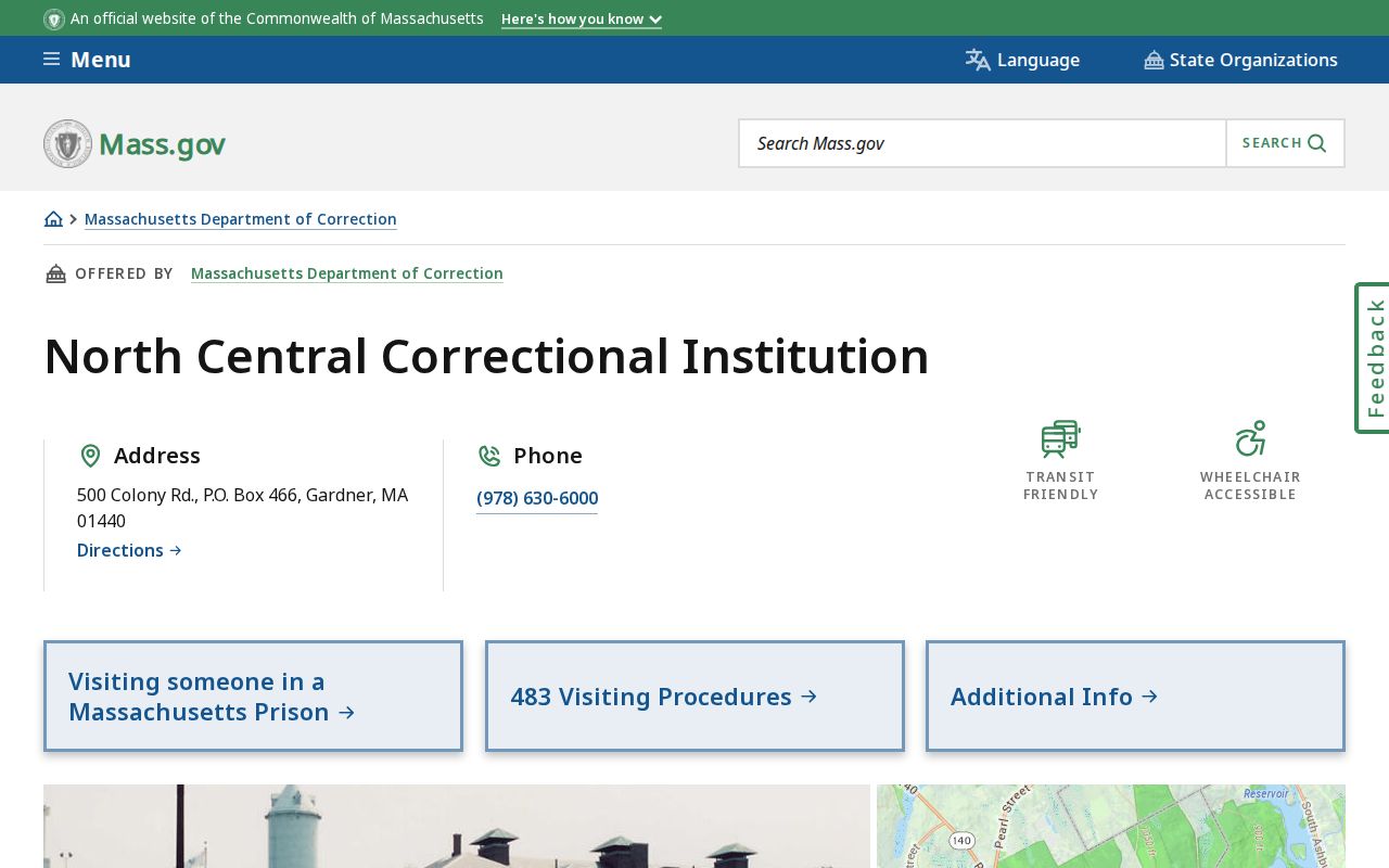 NCCI Gardner release and Massachusetts state-prison facility details