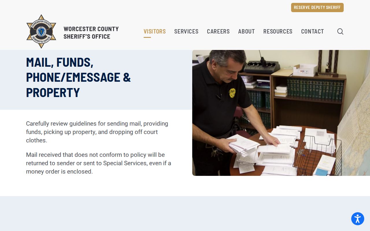 Worcester County released inmate property and funds pickup schedule